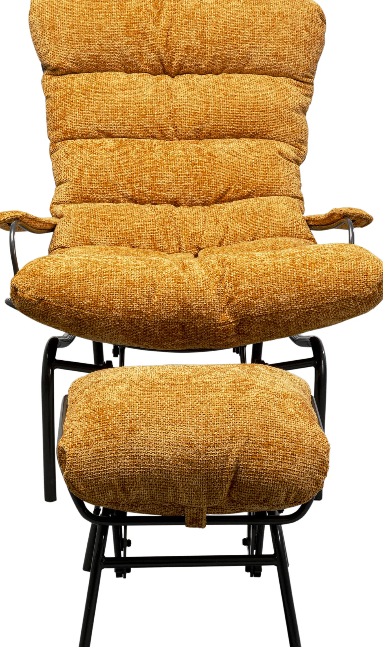 Online KARE Design Fotel żółty z podnóżkiem funkcja bujania nogi czarne - KARE