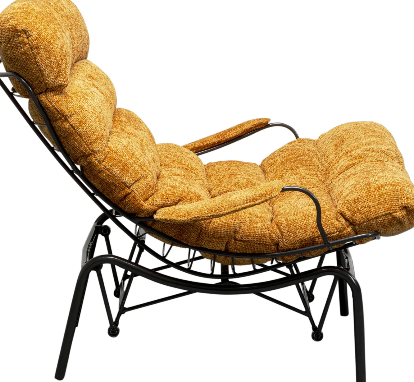 Online KARE Design Fotel żółty z podnóżkiem funkcja bujania nogi czarne - KARE