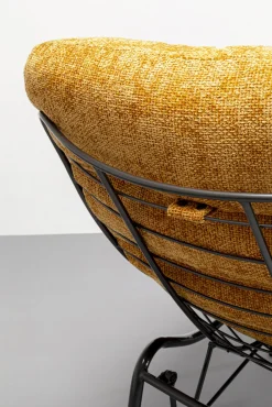 Online KARE Design Fotel żółty z podnóżkiem funkcja bujania nogi czarne - KARE