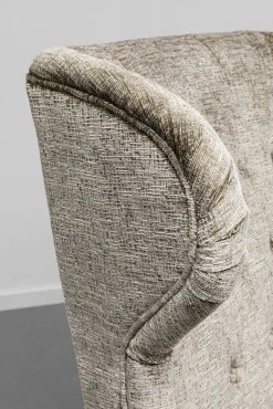 Discount KARE Design Fotel uszak wysoki szary nogi czarne drewniane 83x112 cm - KARE