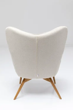 Sale KARE Design Fotel Vicky 73x94 cm kremowy - nogi dębowe - KARE