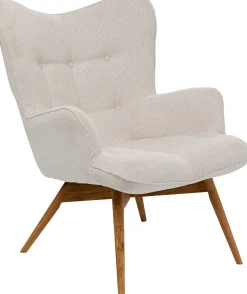 Sale KARE Design Fotel Vicky 73x94 cm kremowy - nogi dębowe - KARE