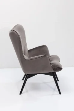 Fashion KARE Design Fotel Vicky 73x94 cm szary nogi czarne - KARE