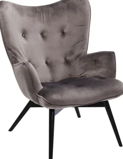 Fashion KARE Design Fotel Vicky 73x94 cm szary nogi czarne - KARE