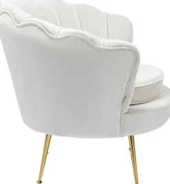 Outlet KARE Design Fotel welurowy nowoczesny beżowy muszelka nogi złote 83x77 cm - KARE