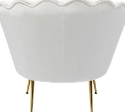 Outlet KARE Design Fotel welurowy nowoczesny beżowy muszelka nogi złote 83x77 cm - KARE