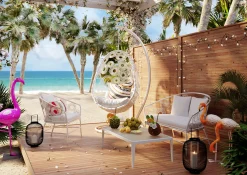 Sale KARE Design Fotel wiszący Ibiza 104x203 cm biały - KARE