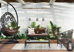 New KARE Design Fotel wiszący Ibiza 104x203 cm brązowy - KARE