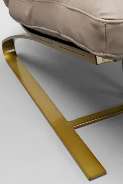 Hot KARE Design Fotel z podnóżkiem skóra semianilinowa nogi stalowe 73x90 cm - KARE