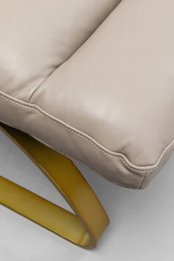 Hot KARE Design Fotel z podnóżkiem skóra semianilinowa nogi stalowe 73x90 cm - KARE