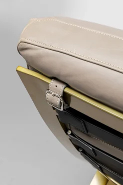 Hot KARE Design Fotel z podnóżkiem skóra semianilinowa nogi stalowe 73x90 cm - KARE