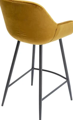 Hot KARE Design Hoker aksamitny żółty z oparciem i podłokietnikami 69 cm - KARE