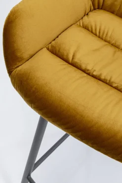 Hot KARE Design Hoker aksamitny żółty z oparciem i podłokietnikami 69 cm - KARE