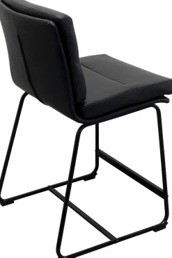 New KARE Design Hoker niski w kolorze czarnym ekoskóra i stal 60 cm - KARE