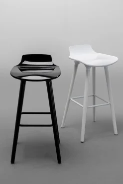 Clearance KARE Design Hoker siedzisko tworzywo ABS nogi stalowe kolor czarny 75 cm - KARE