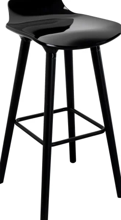 Clearance KARE Design Hoker siedzisko tworzywo ABS nogi stalowe kolor czarny 75 cm - KARE