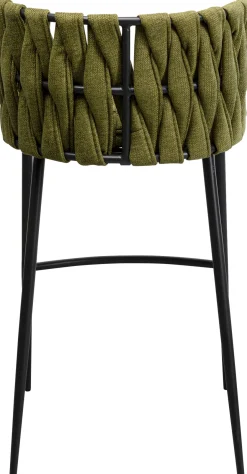 Discount KARE Design Hoker w kolorze ciemnozielonym rama czarna stalowa 77 cm - KARE