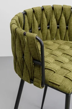 Discount KARE Design Hoker w kolorze ciemnozielonym rama czarna stalowa 77 cm - KARE