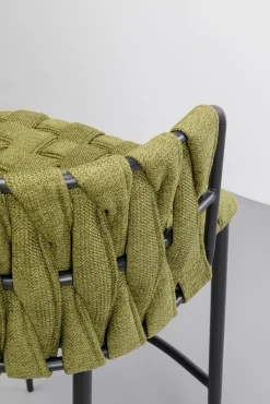 Discount KARE Design Hoker w kolorze ciemnozielonym rama czarna stalowa 77 cm - KARE