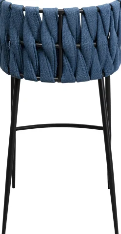 Discount KARE Design Hoker w kolorze niebieskim rama czarna stalowa 77 cm - KARE