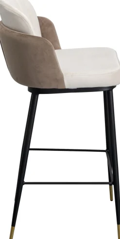 Clearance KARE Design Hoker welurowy beżowy nogi czarno-złote 50x99 cm - KARE