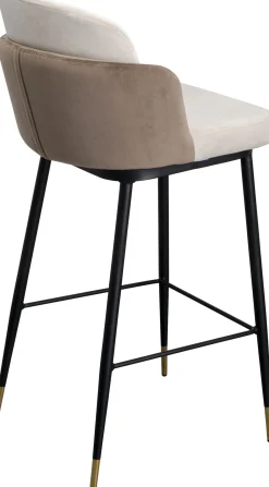 Clearance KARE Design Hoker welurowy beżowy nogi czarno-złote 50x99 cm - KARE