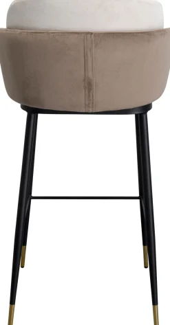 Clearance KARE Design Hoker welurowy beżowy nogi czarno-złote 50x99 cm - KARE