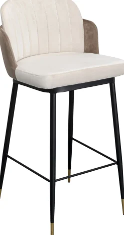 Clearance KARE Design Hoker welurowy beżowy nogi czarno-złote 50x99 cm - KARE