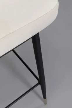 Clearance KARE Design Hoker welurowy beżowy nogi czarno-złote 50x99 cm - KARE