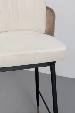 Clearance KARE Design Hoker welurowy beżowy nogi czarno-złote 50x99 cm - KARE