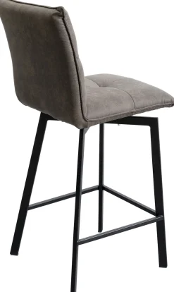 Hot KARE Design Hoker z obrotowym siedziskiem pikowany brązowy nogi stal 69 cm - KARE