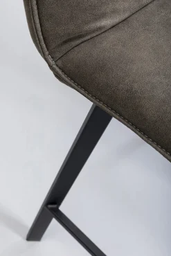 Hot KARE Design Hoker z obrotowym siedziskiem pikowany brązowy nogi stal 69 cm - KARE