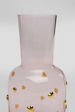 Hot KARE Design Karafka szklana różowa wzór złote serduszka 755 ml - KARE