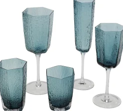 Discount KARE Design Kieliszek do białego wina szklany niebieski 300 ml 22 cm - KARE