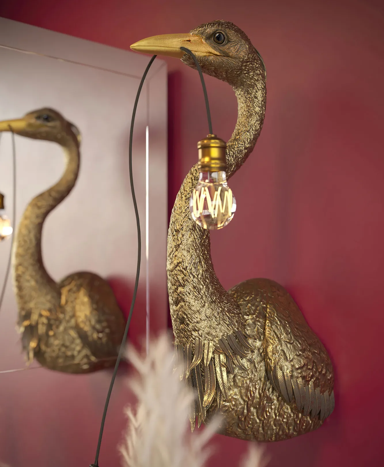 Best KARE Design Kinkiet Heron 26x62 cm złoty - KARE