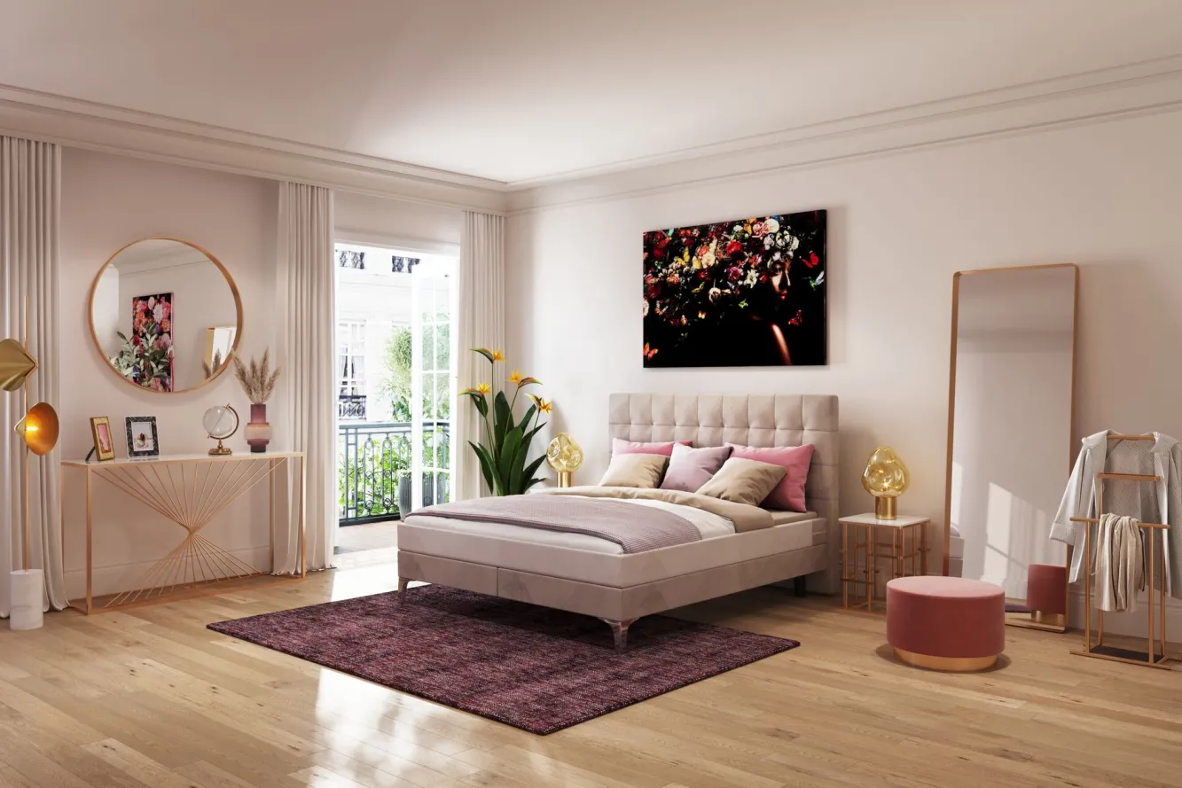 Hot KARE Design Łóżko Benito Star 160x200 cm kremowe - KARE