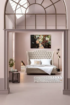 Outlet KARE Design Łóżko City Spirit 160x200 cm beżowe - KARE