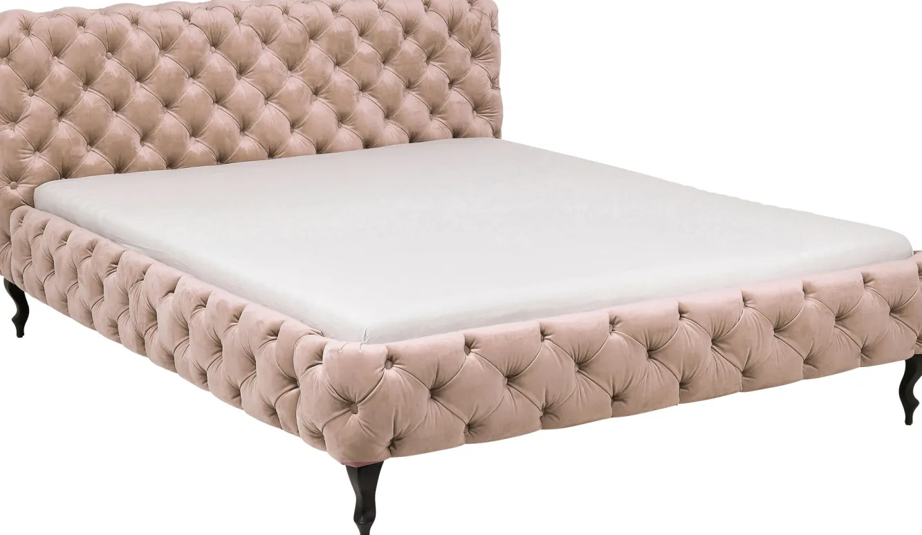 Sale KARE Design Łóżko Desire Velvet 160x200 cm ecru - KARE