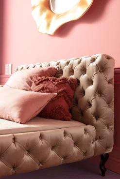 Sale KARE Design Łóżko Desire Velvet 160x200 cm ecru - KARE