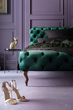 Outlet KARE Design Łóżko Desire Velvet 160x200 cm zielone - KARE