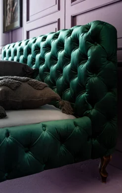 Outlet KARE Design Łóżko Desire Velvet 160x200 cm zielone - KARE