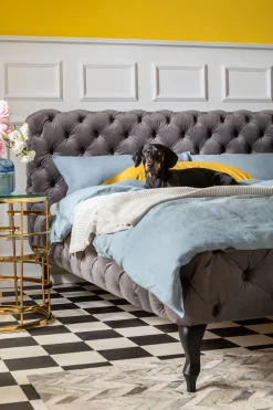 Fashion KARE Design Łóżko Desire 160x200 cm jasnoszare - KARE