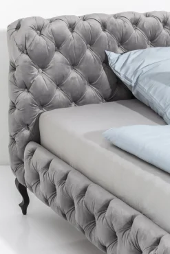 Fashion KARE Design Łóżko Desire 160x200 cm jasnoszare - KARE