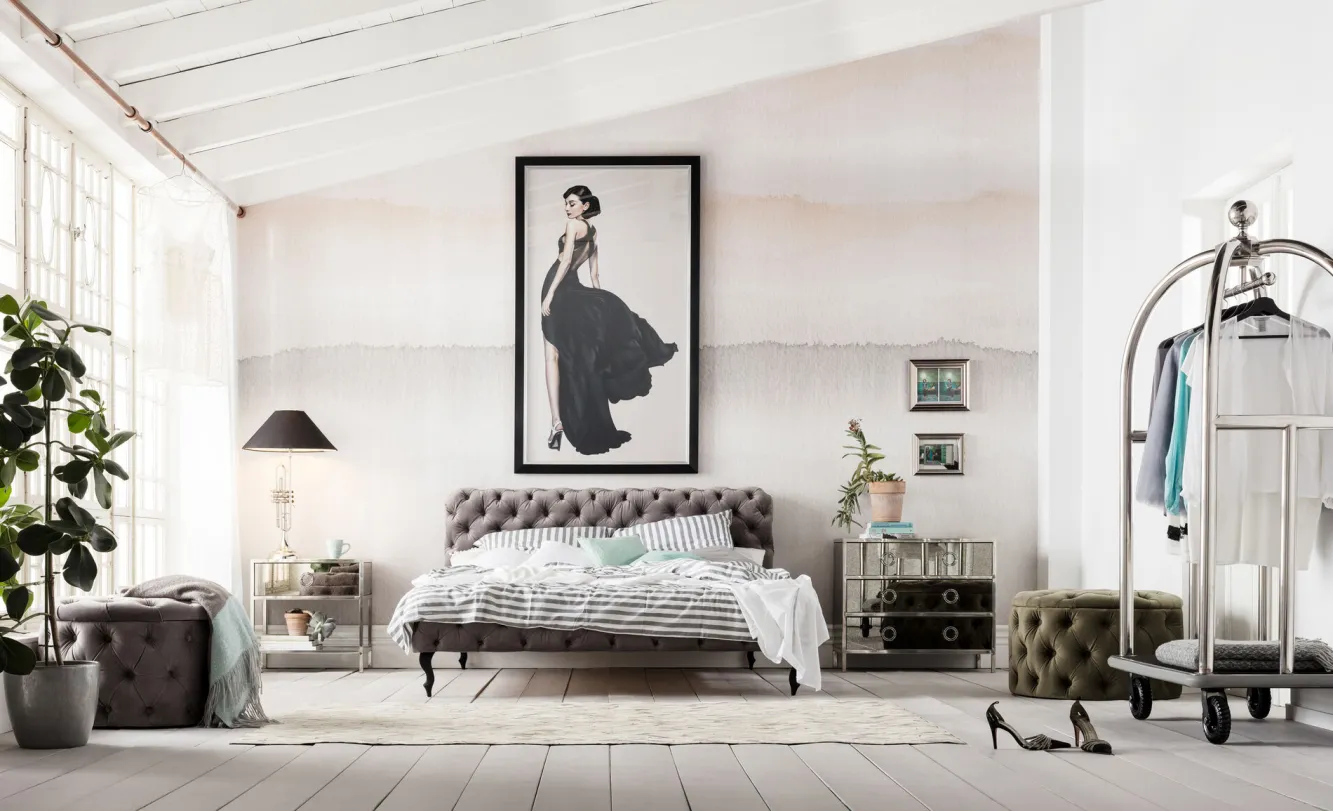 Sale KARE Design Łóżko Desire 180x200 cm szare - KARE