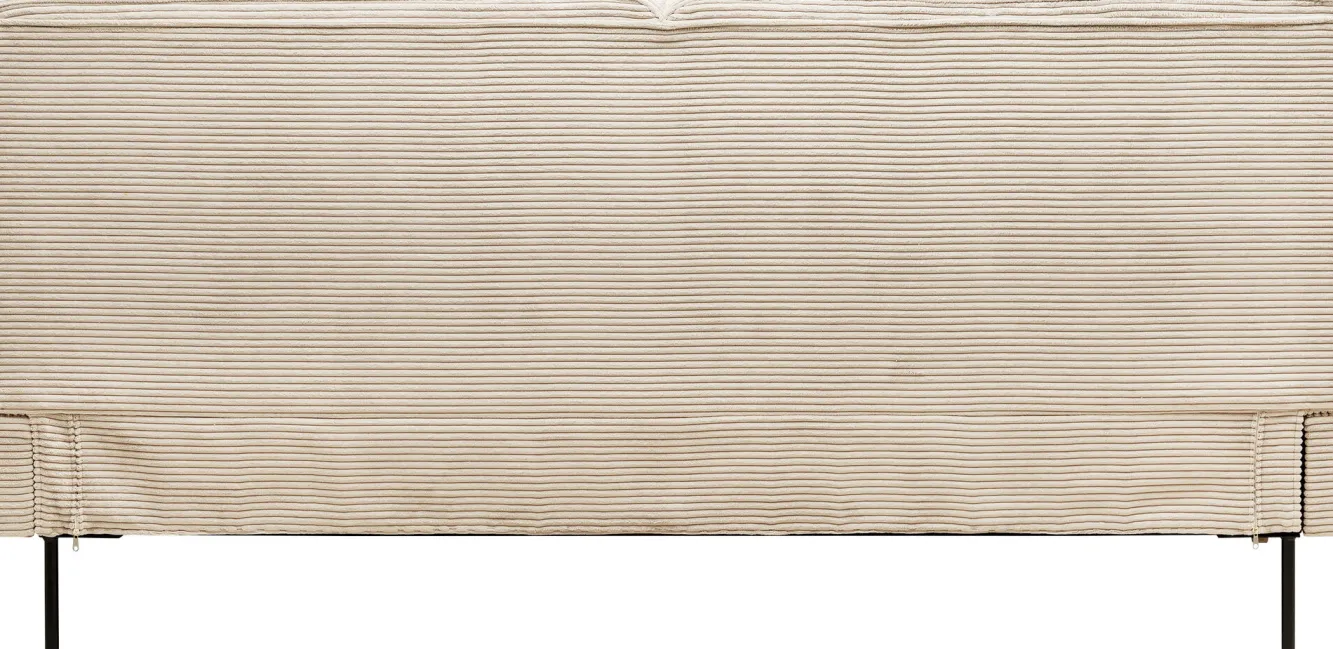 Discount KARE Design Łóżko podwójne z zagłówkiem kremowe nogi czarne 180x200 cm - KARE