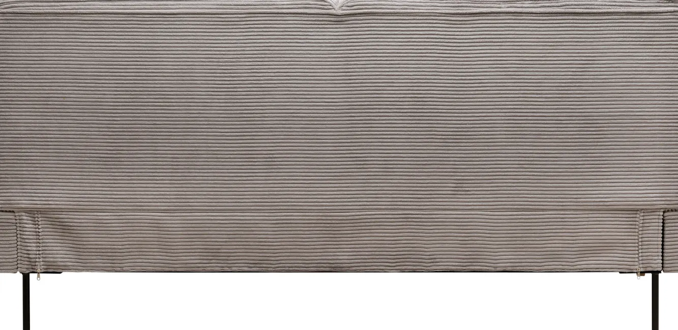 Sale KARE Design Łóżko podwójne z zagłówkiem szare nogi czarne 160x200 cm - KARE