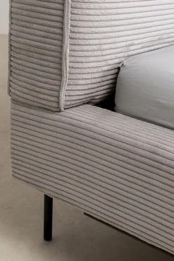 Sale KARE Design Łóżko podwójne z zagłówkiem szare nogi czarne 160x200 cm - KARE