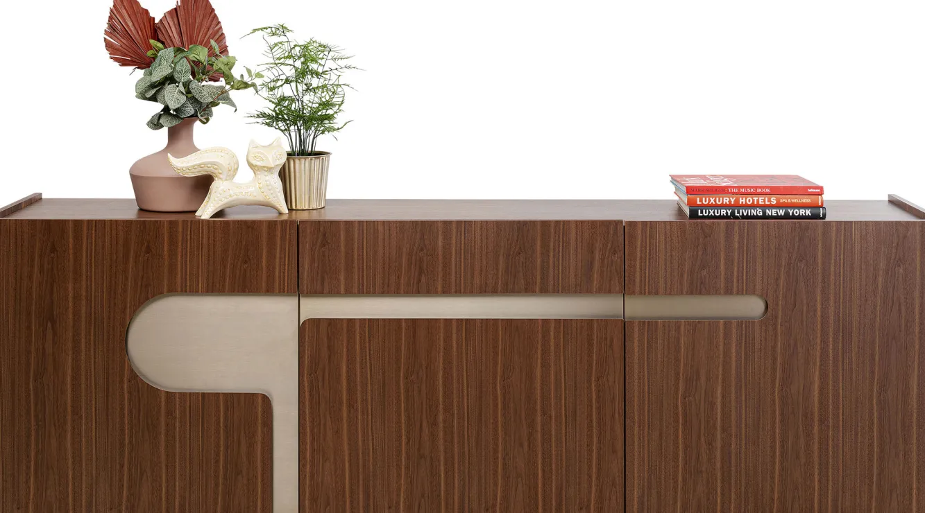 New KARE Design Komoda brązowa fornirowana 3-drzwiowa 200x76 cm - KARE