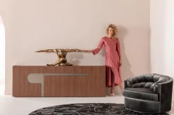 New KARE Design Komoda brązowa fornirowana 3-drzwiowa 200x76 cm - KARE