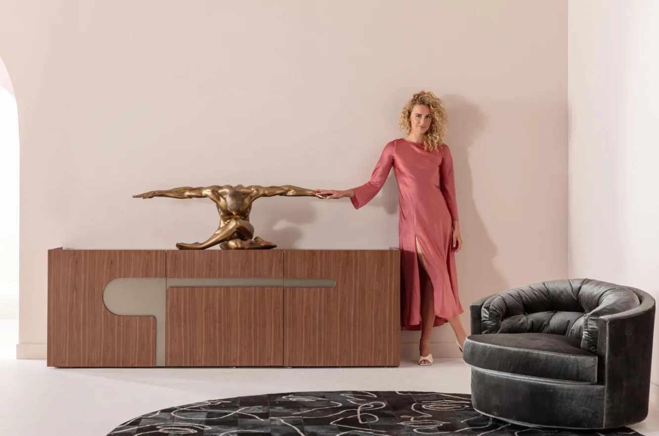 New KARE Design Komoda brązowa fornirowana 3-drzwiowa 200x76 cm - KARE